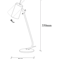 Pöytävalaisin Linento Lighting Clovis, musta/kulta
