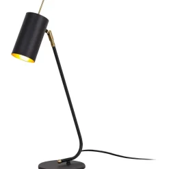 Pöytävalaisin Linento Lighting Clovis, musta/kulta