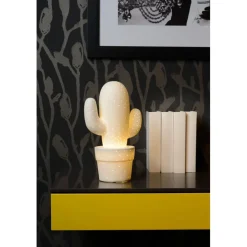 Pöytävalaisin Lucide Cactus, Ø20 cm, valkoinen