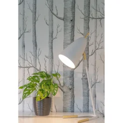 Pöytävalaisin Sessak Aiden, mattavalkoinen/messinki