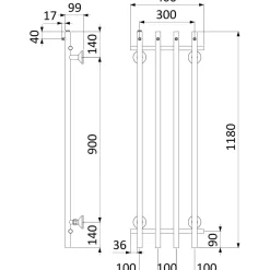 Pyyhekuivain REJ Design Vivo BT 40124, eri värejä