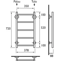 Pyyhekuivain Sentakia LS-5/350, 720x378mm, kromi
