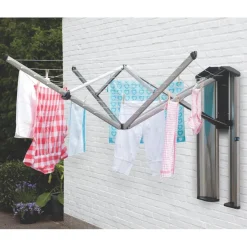 Pyykinkuivausteline Brabantia WallFix 24m, seinäkiinnityksellä + suojakaappi