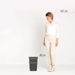 Roska-astia 25 L Brabantia Sort & Go, pehmeä beige