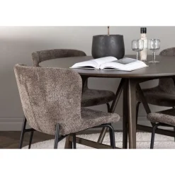 Ruokailuryhmä Venture Home, ⌀100cm ruskea Kaseidon-pöytä + 4 Modesto-tuolia