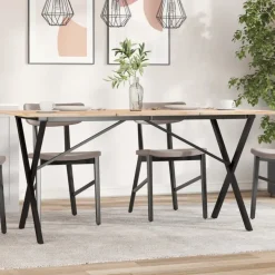 Ruokapöydän jalat X-muoto 140x60x73 cm valurauta (57911)