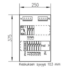 Ryhmäkeskus pinta UTU Pointer 3409 V 35A IP30 PS