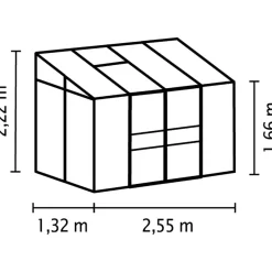 Seinäkasvihuone Vitavia Ida 3300, 3.3m², polykarbonaatti, musta