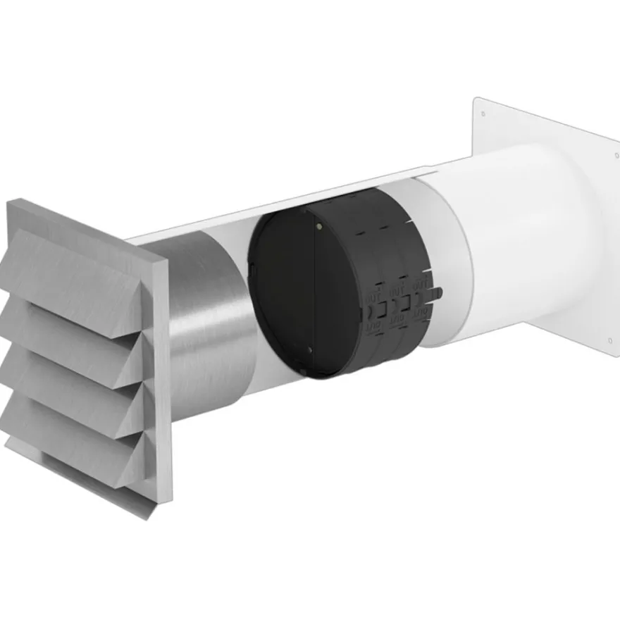 Seinäläpivientisarja Asko HD3001, Ø150mm, thermoboxilla, valkoinen/teräs