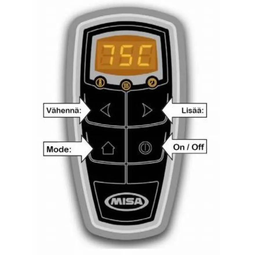 Sähkökiuas Misa Kuiske 12765R, 6.6kW, 5-9m³, erillinen ohjaus