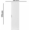 Siivouskaappi Linento Furniture Tuval 063, leveys 50cm, korkeus 176cm, valkoinen