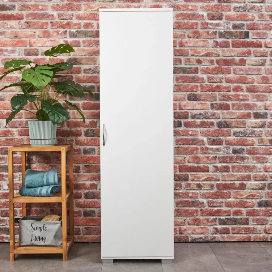 Siivouskaappi Linento Furniture Tuval 063, leveys 50cm, korkeus 176cm, valkoinen