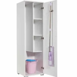 Siivouskaappi Linento Furniture Tuval 063, leveys 50cm, korkeus 176cm, valkoinen
