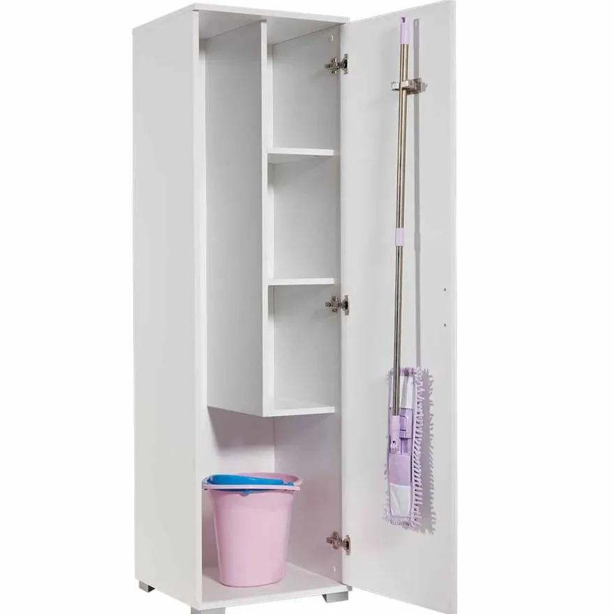 Siivouskaappi Linento Furniture Tuval 063, leveys 50cm, korkeus 176cm, valkoinen