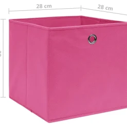 Säilytyslaatikot 10 kpl kuitukangas 28x28x28 cm pinkki