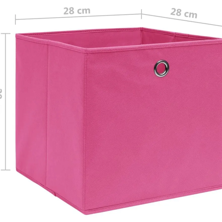 Säilytyslaatikot 10 kpl kuitukangas 28x28x28 cm pinkki
