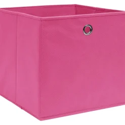 Säilytyslaatikot 10 kpl kuitukangas 28x28x28 cm pinkki