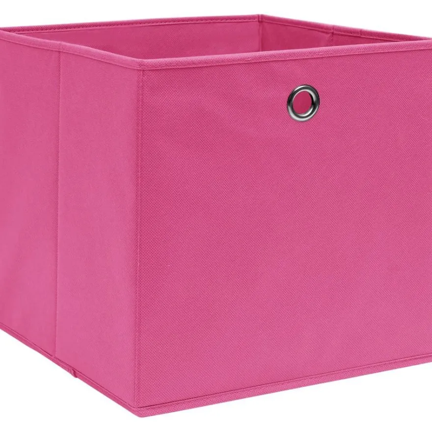 Säilytyslaatikot 10 kpl kuitukangas 28x28x28 cm pinkki