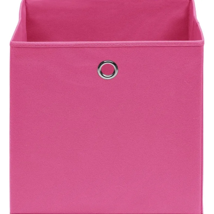 Säilytyslaatikot 10 kpl kuitukangas 28x28x28 cm pinkki