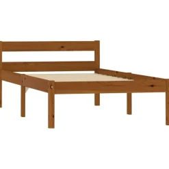 Sängynrunko hunajanruskea täysi mänty 90x200cm