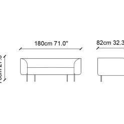 Sohva Linento Furniture Macaroon, 2-istuttava, vihreä
