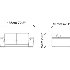 Sohva Linento Furniture Mardini, 2-istuttava, ruskeanharmaa