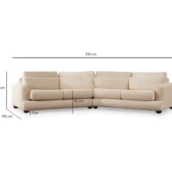 Sohva Linento Furniture River 4-istuttava vasenkätinen eri värejä