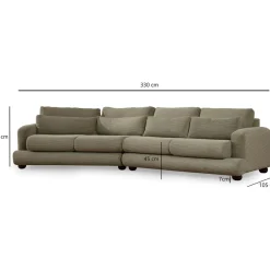 Sohva Linento Furniture River 4-istuttava vasenkätinen eri värejä
