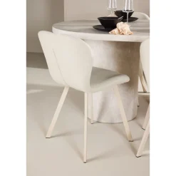 Soikea ruokailuryhmä Venture Home, 200x100cm beige Narvik-pöytä + 6 beigeä Lilja-tuolia