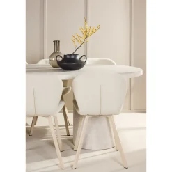 Soikea ruokailuryhmä Venture Home, 200x100cm beige Narvik-pöytä + 6 beigeä Lilja-tuolia