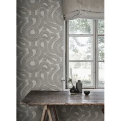 Tapetti Sandberg Zen 805-01, non-woven, graafinen/geometrinen, moderni, mustavalkoinen