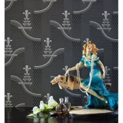 Tapetti Sandudd Arkiv 5131-2, 0,53x11,2m, non-woven, Art Deco, musta