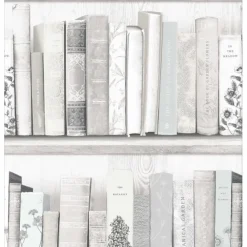 Tapetti Sandudd Botany Library 103837, teksti, vanhan ajan, White, Blue