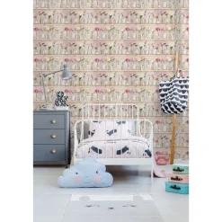 Tapetti Sandudd Florista Pink 106373, pioni, ruusu, romanttinen, vaaleanpunainen