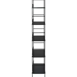 5-tasoinen kirjahylly, musta, 60x27,6x158,5 cm, lastulevy