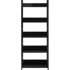 5-tasoinen kirjahylly, musta, 60x27,6x158,5 cm, lastulevy