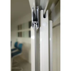 Terassin lasiliukuovi Keraplast 3-os. 2100x2870mm, kirkas/harmaa, sisäpuolinen nuppilukitus