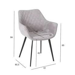 Tuoli Home4You Naomi harmaa