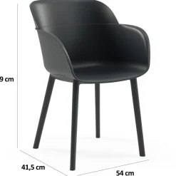 Tuoli Linento Garden Shell-P antrasiitti 2kpl/pkt