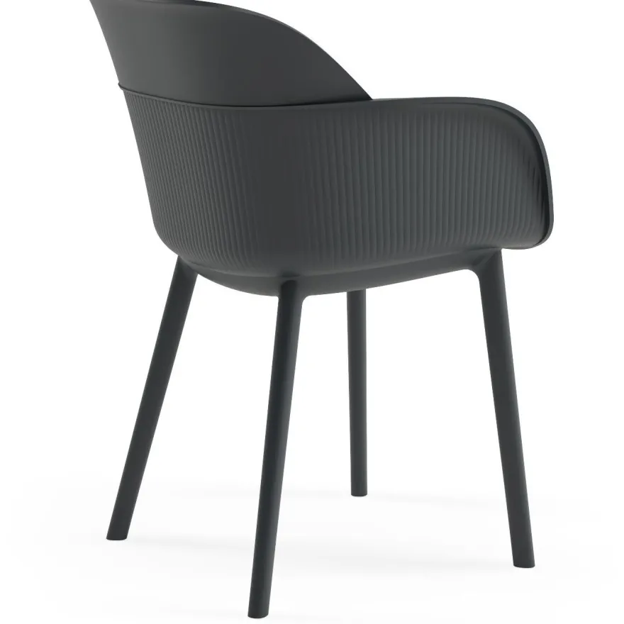 Tuoli Linento Garden Shell-P antrasiitti 2kpl/pkt