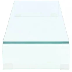 Tv-taso/näyttöteline kirkas lasi 100x30x13 cm