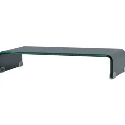 Tv-taso/näyttöteline musta lasi 60x25x11 cm