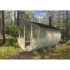 Tynnyrisauna Tene Lahti 8m², valmiiksi rakennettu