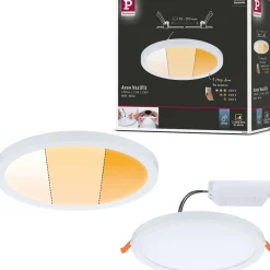 Upotettava LED-paneeli Paulmann VariFit Areo, IP44, Ø17.5cm, 13W, säädettävä värilämpötila, eri värejä