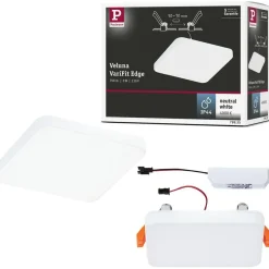 Upotettava LED-paneeli Paulmann VariFit Veluna Edge, IP44, 9x9cm, 6W, 4000K, valkoinen