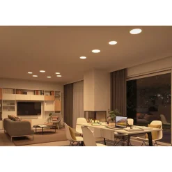 Upotettava LED-paneeli Paulmann Veluna, Smart Home Zigbee 3.0, IP44, Ø21.5cm, 17W, säädettävä värilämpötila, himmennettävä