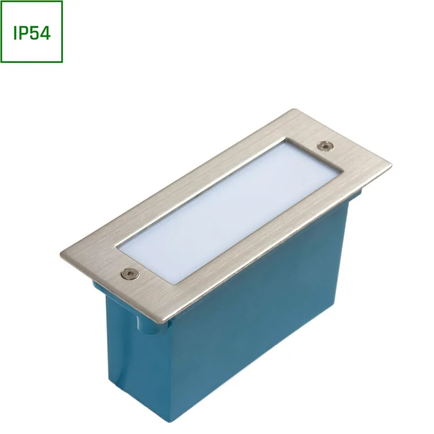 Upotettava seinävalaisin Spectrum Lava 16LED IP54 hopea, eri värilämpötiloja
