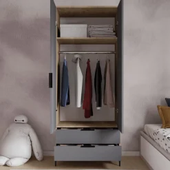 Vaatekaappi Linento Furniture Aden Drawes, 80x192cm