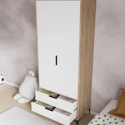 Vaatekaappi Linento Furniture Aden Drawes, 80x192cm