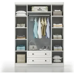Vaatekaappi Linento Furniture Bahar 654 140cm valkoinen